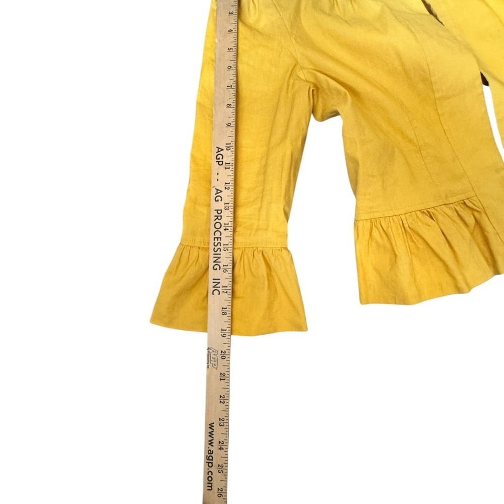Harold’s Yellow Linen Blend Peplum Jacket Blazer Size 10 Cottagecore I43 - Picture 6 of 7
